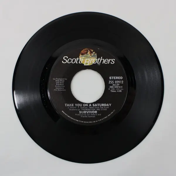 Survivor Eye of the Tiger/Take You On A Saturday 7in Vinyl Scotti Brothers ZS5