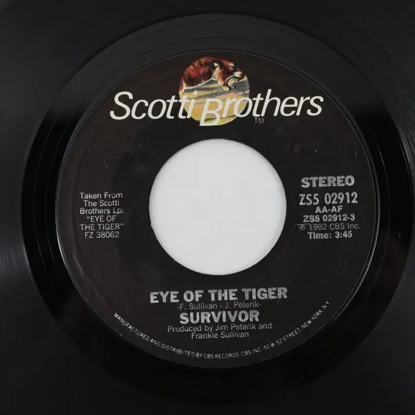 Survivor Eye of the Tiger/Take You On A Saturday 7in Vinyl Scotti Brothers ZS5