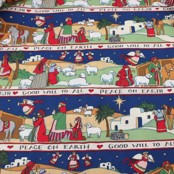 Susan Winget Christmas Cotton Fabric Nativity Pattern 2342 45" 5.75 Yards