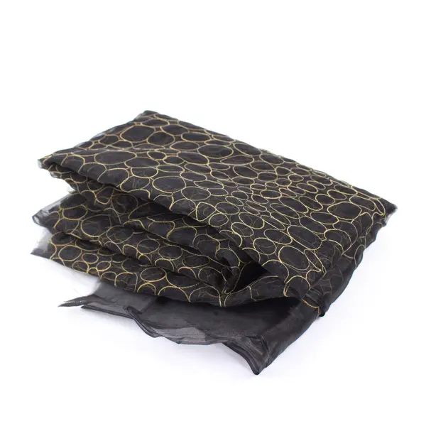 2.25 Yards Black & Gold Chiffon Fabric 58" Wide