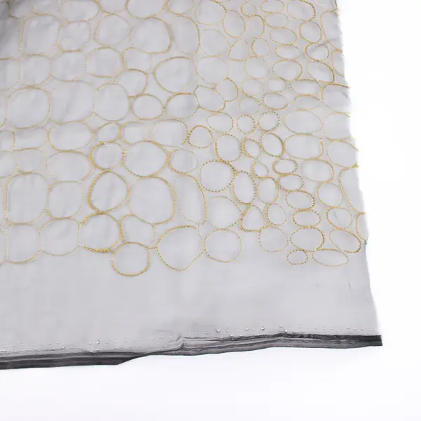 2.25 Yards Black & Gold Chiffon Fabric 58" Wide
