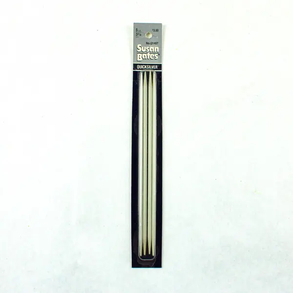 Lot of 3 Packs Susan Bates Quicksilver Grey Knitting Needles, Assorted Sizes