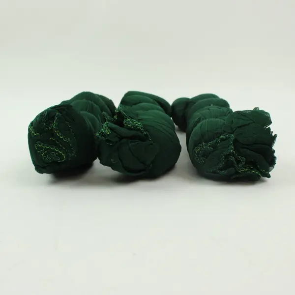 3-Piece Emerald Green Cotton Cheesecloth Boho Christmas Decor Set