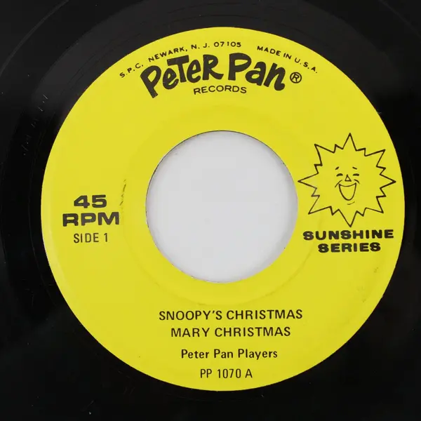 Peter Pan Players Snoopy's Christmas PP 1070 7" 45 RPM Vinyl