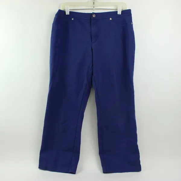 Isaac Mizrahi Live Women's Blue Straight Leg Pants Petite 12P