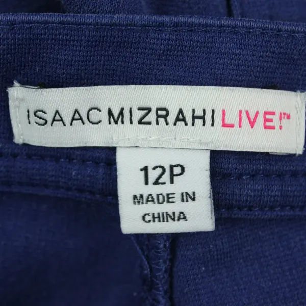 Isaac Mizrahi Live Women's Blue Straight Leg Pants Petite 12P