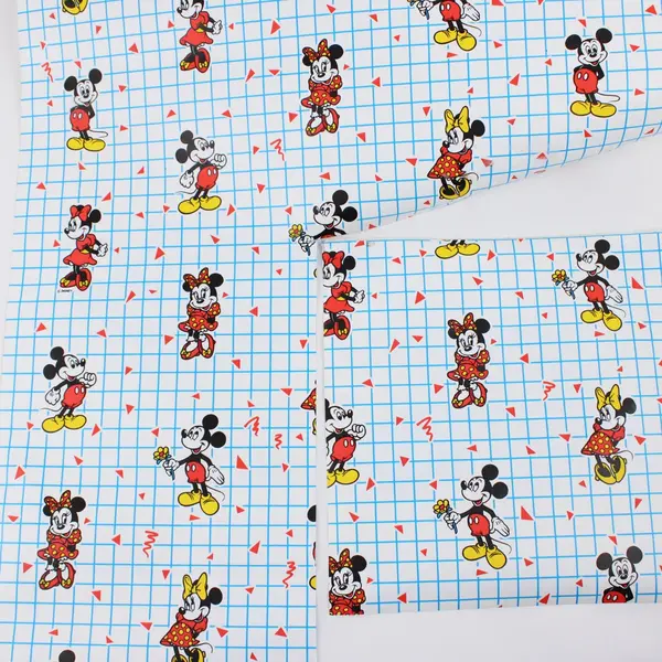 Con-Tact Disney Mickey & Minnie Contact Paper Roll White Grid Decorative