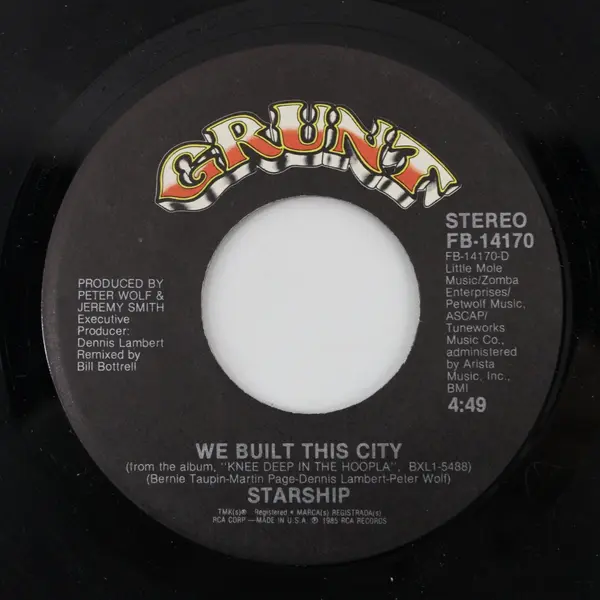 Starship We Built This City/Private Room 7" Vinyl Single FB-14170