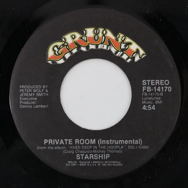 Starship We Built This City/Private Room 7" Vinyl Single FB-14170