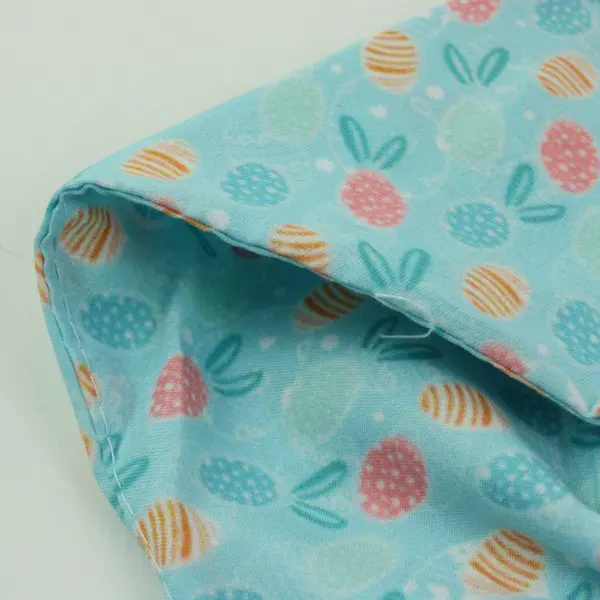 Women's Scrub Cap Light Blue Easter Egg Print Tie Back Nurse Hat