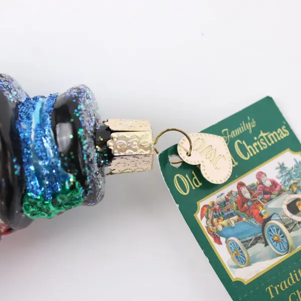 Vintage Old World Christmas Frosty Snowman 2001 Heart Glass Ornament
