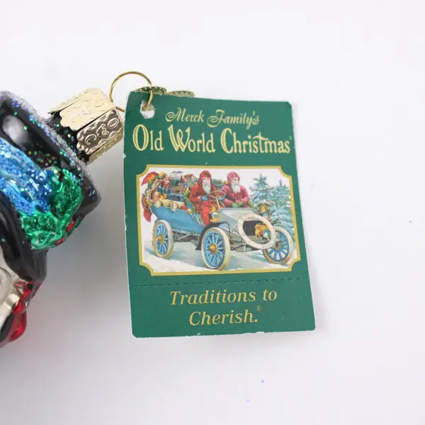 Vintage Old World Christmas Frosty Snowman 2001 Heart Glass Ornament