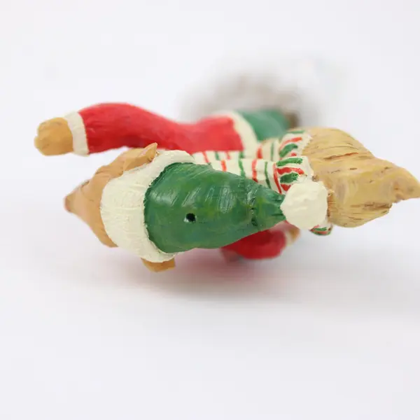 VTG Ornament Squirrel Resin Figurine Running Atop a Plastic Twisted Icicle 7.5"