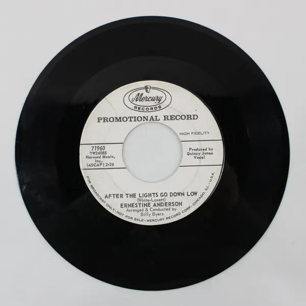 Ernestine Anderson Hurry Hurry/After The Lights Go Down Low 7" Vinyl Record
