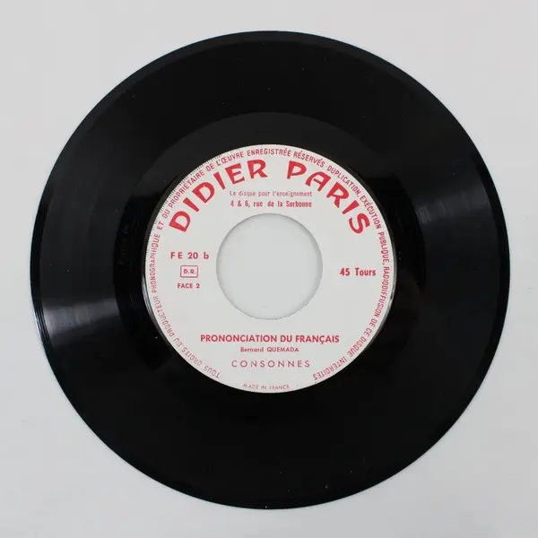 Didier Paris Prononciation du Français Voyelles Consonnes 7" Vinyl