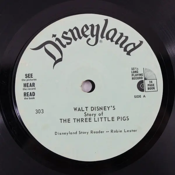 Disneyland Three Little Pigs 7in Vinyl Record 33 RPM #303