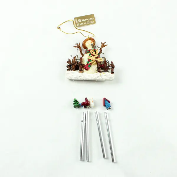 Roman Inc Christmas Snowman Wind Chime Rustic Hanging Decor
