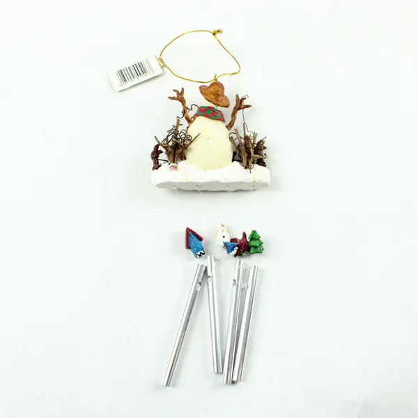 Roman Inc Christmas Snowman Wind Chime Rustic Hanging Decor