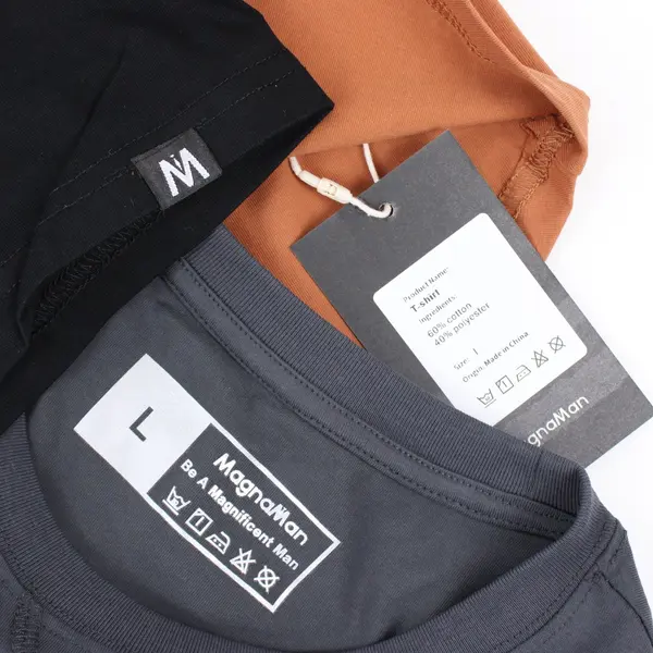 Magna Man Lot of 3 Men's Large Short Sleeve T-Shirts NWT Black Gray Orange