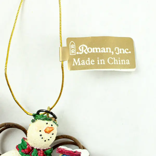 Lot of 2 Roman Snowman Christmas Wind Chime Ornaments Hanging Decor