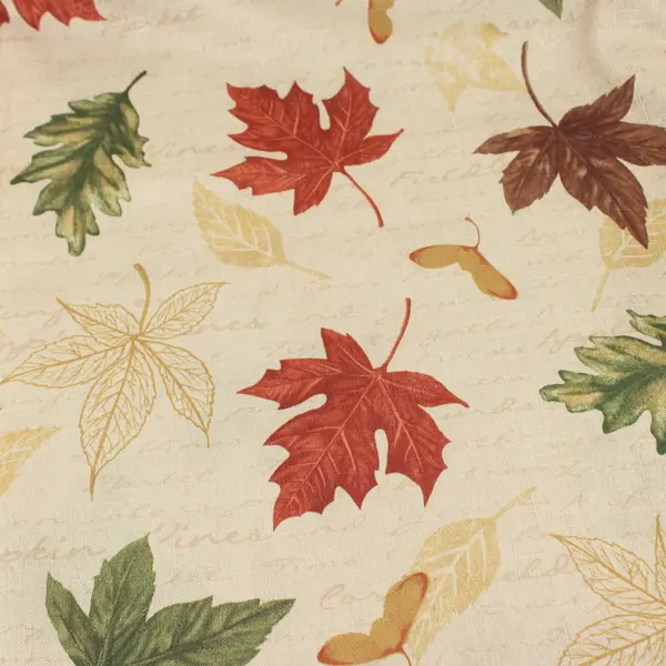 Tan Fall Leaf Print Tablecloth 84 x 59.5 Inch Dining Linen
