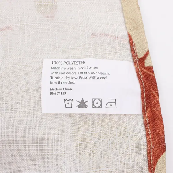 Tan Fall Leaf Print Tablecloth 84 x 59.5 Inch Dining Linen