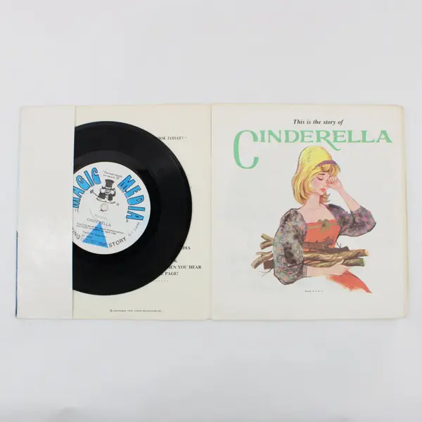 Magic Media Cinderella Snow White Talking Story 7" Vinyl Record Book Read-Along