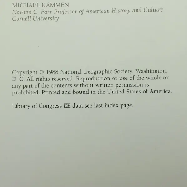 National Geographic Historical Atlas US Centennial 1988 Michael Kammen HC