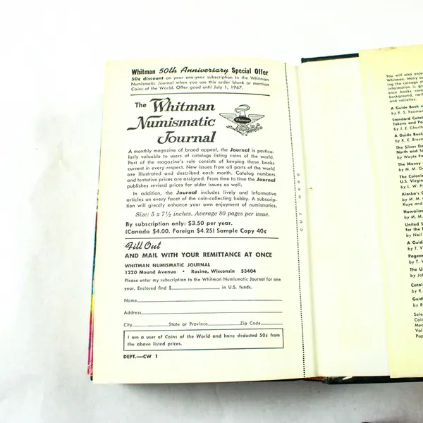 Vintage Coins of the World 1750-1850 by William D Craig 1st Edition 1966 HC DJ