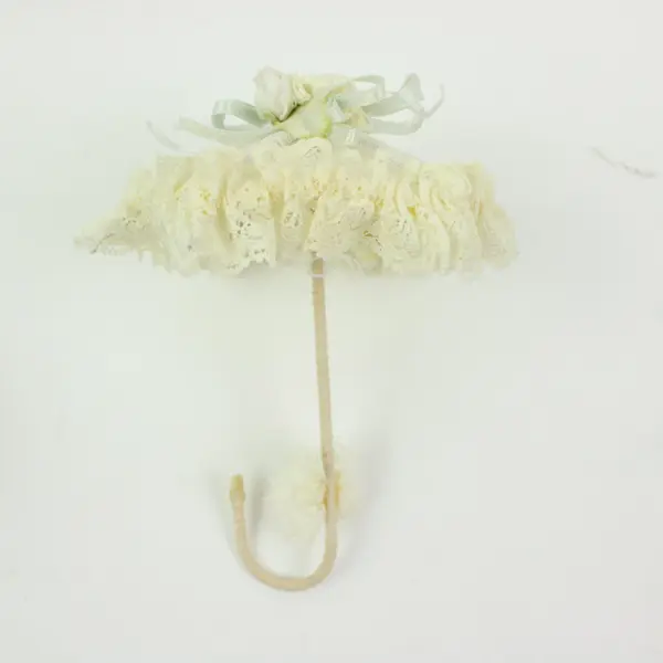 Lolita Lace Miniature Parasols Dollhouse Umbrellas Set of 3 Ruffle Bow Handles
