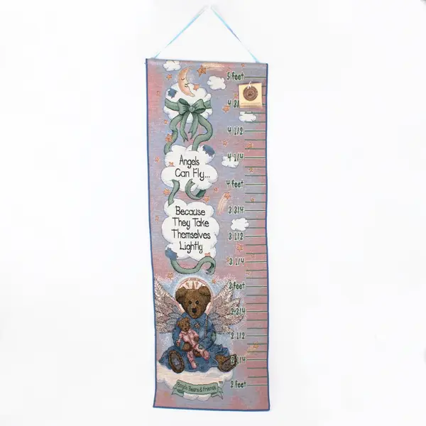 1996 Boyds Bears Height Measurement Tapestry Wall Hanging 13x40