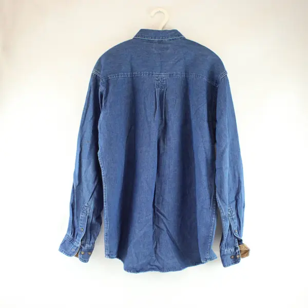 Faded Glory Women's Size M Dark Wash Denim Button Down Shirt