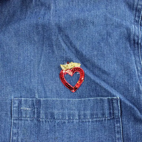 Faded Glory Women's Size M Dark Wash Denim Button Down Shirt