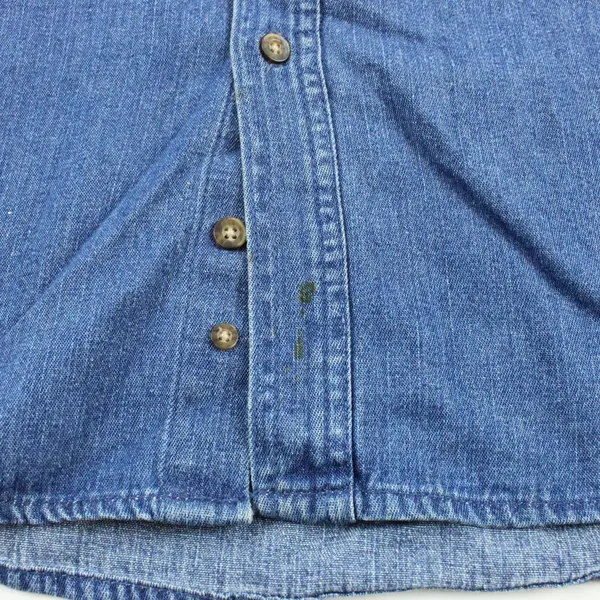 Faded Glory Women's Size M Dark Wash Denim Button Down Shirt