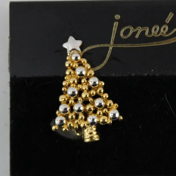 Jonee Gold-Tone Beaded Triangular Clip-On Earrings