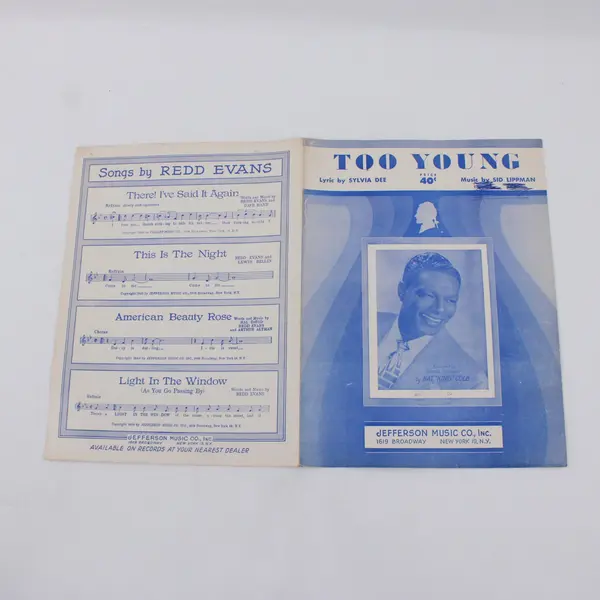 1951 Too Young Sheet Music Nat King Cole Sylvia Dee Sid Lippman