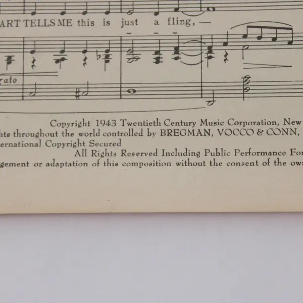 1943 My Heart Tells Me Sheet Music Betty Grable Sweet Rosie O'Grady