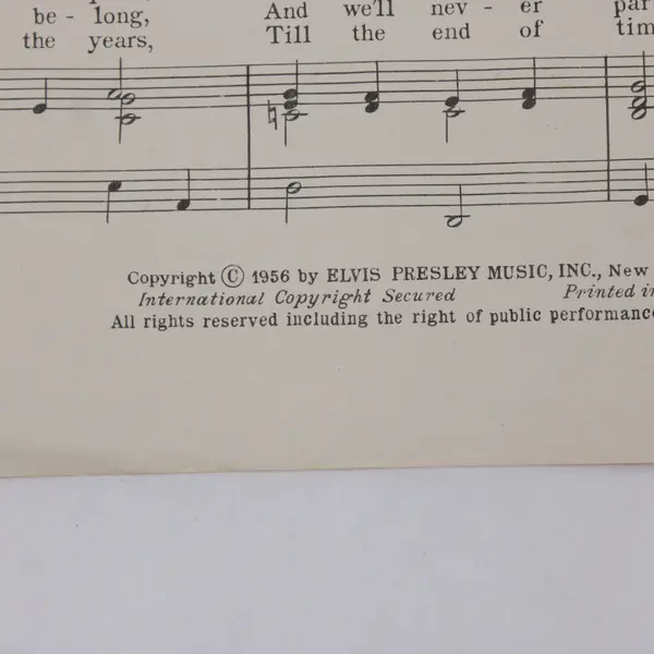 Elvis Presley Love Me Tender Sheet Music Vera Matson Cover