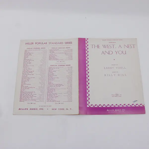 The West, A Nest And You Sheet Music Larry Yoell Billy Hill