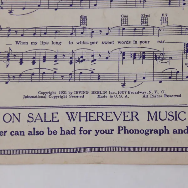Love Letters in the Sand 1931 Sheet Music Coots Kenny Irving Berlin Inc