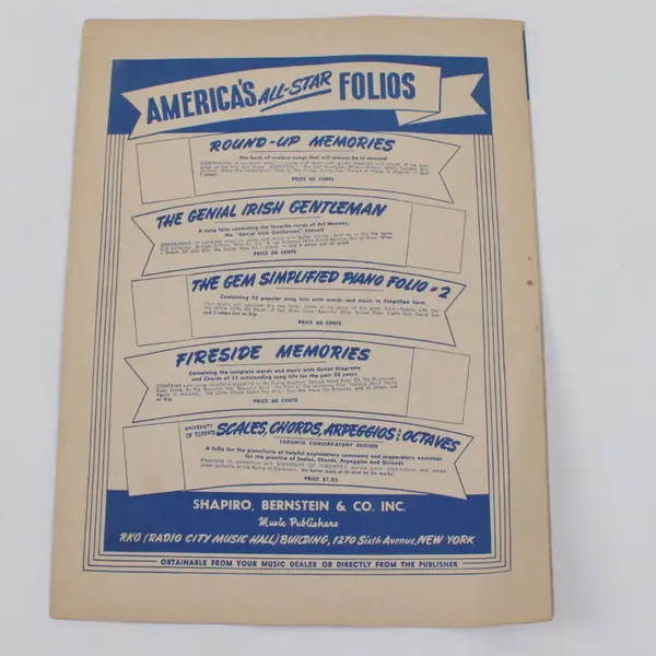 When You Were Sweet Sixteen Perry Como Sheet Music Victor 20-2259