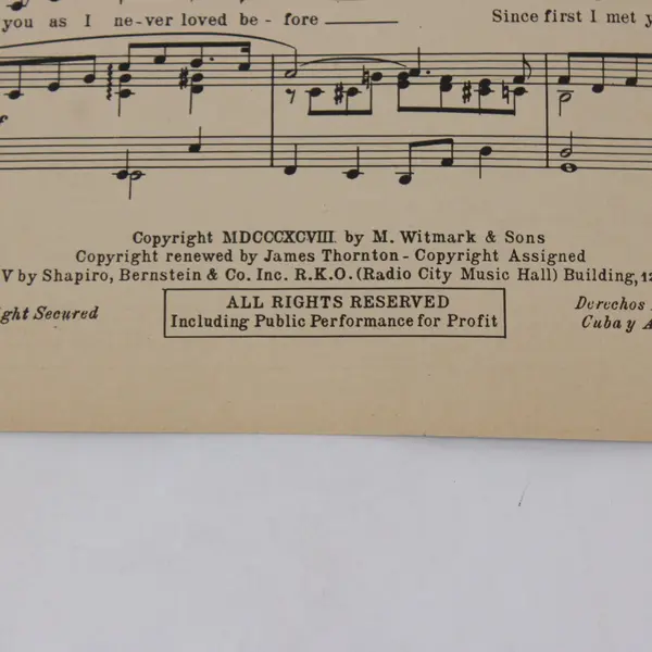 When You Were Sweet Sixteen Perry Como Sheet Music Victor 20-2259