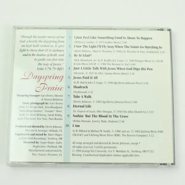 Dayspring Praise George Fox University Christian Music CD