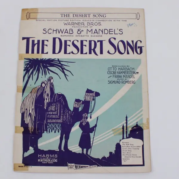 The Desert Song Sheet Music Sigmund Romberg Schwab & Mandel's Harms Witmark