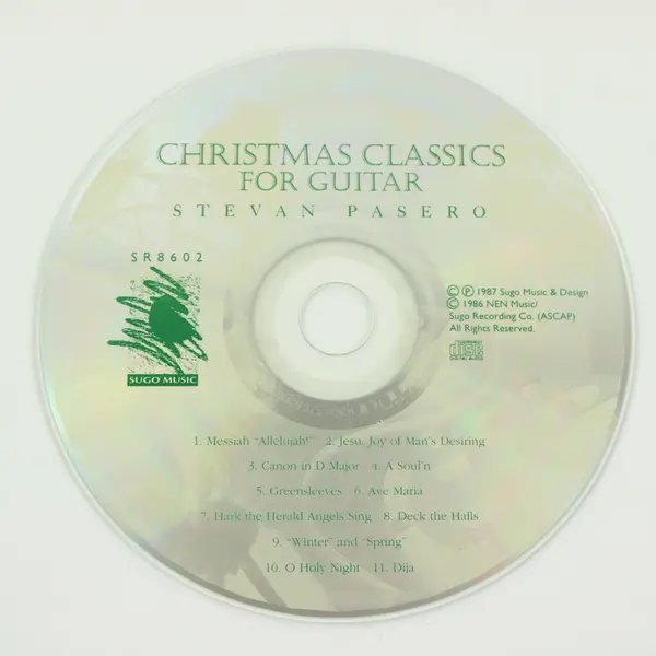Stevan Pasero Christmas Classics for Guitar CD Sugo Music SR8602