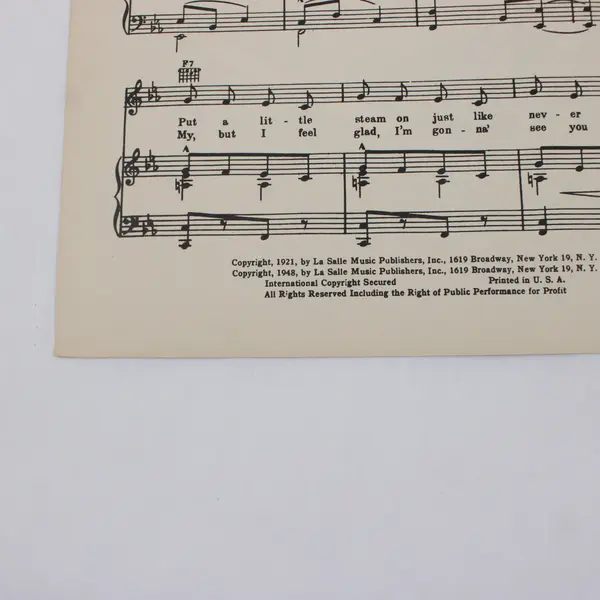 Down Yonder Wolfe Gilbert Sheet Music Piano Vocal Songbook