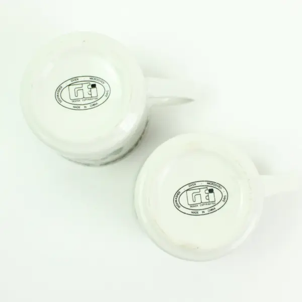 GEI Design Snowman Family Christmas Mugs Pair Holly Ceramic