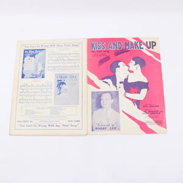 Kiss and Make Up 1927 Sheet Music Bobby Lee Ned Miller Leo Feist