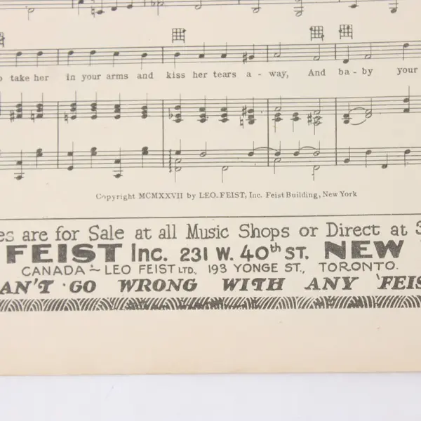 Kiss and Make Up 1927 Sheet Music Bobby Lee Ned Miller Leo Feist