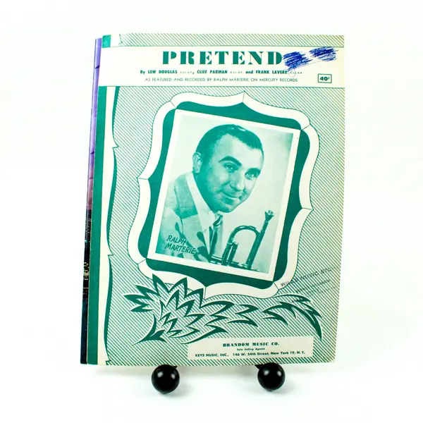 Lew Douglas Pretend Vintage Sheet Music Brandom Music Co. Teal Cover